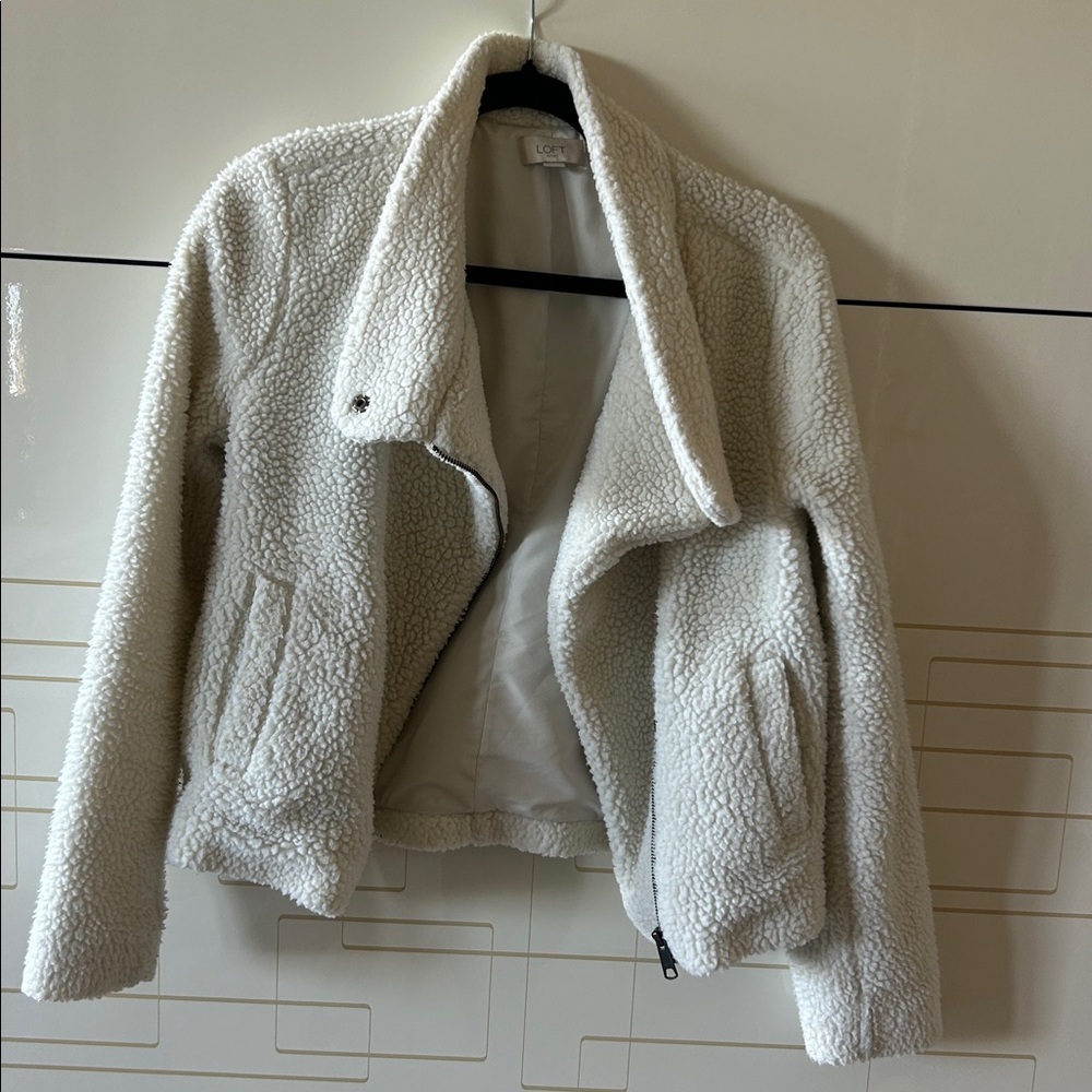 LOFT Cream Textured Jacket